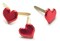 Creative Impressions Painted Metal Paper Fasteners 50/Pkg-Hearts - Metallic Red